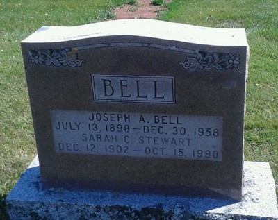 Bell, Joseph Atwood & Sarah C Stewart, Murray Harbor Cem, P.E.I. Canada.jpeg