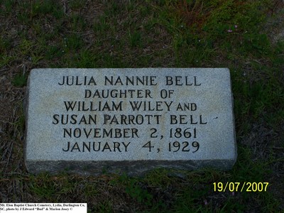 Bell, Julia Nannie, Mt. Elam Baptist Church Cem, Darlington Co, SC.jpg