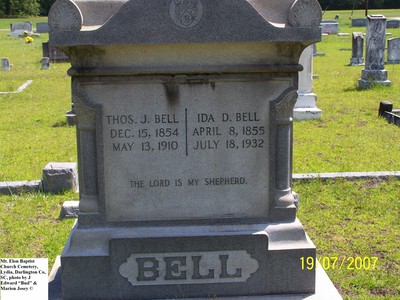 Bell, Thomas J & Ida D, Mt. Elam Baptist Church Cem, Darlington Co, SC.jpg