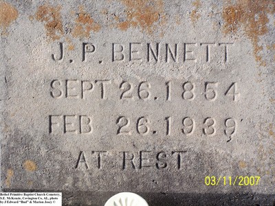 Bennett, John Perry, Bethel Prim Baptist Cemetery, Covington Co, AL.jpg
