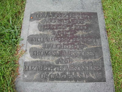 Bennett, Leila Ann Josey, Westside Cemetery, Lancaster Co, SC.jpg