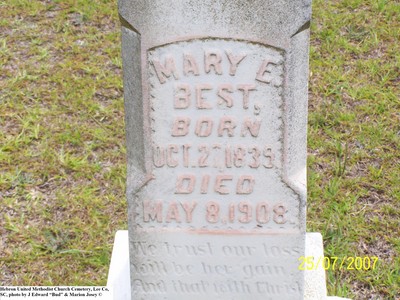 Best,  Mary E, Hebron United Methodist Church Cem, Lee Co, SC.jpg