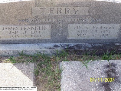 Terry, James Franklin & Viola Beasley, Fairmount Baptist Church Cemetery, Red Level, AL.jpg