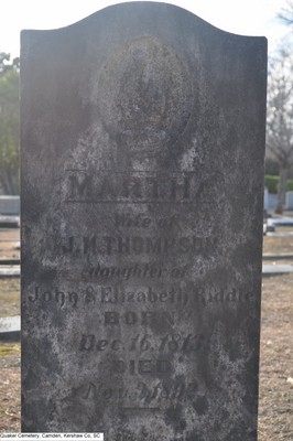 Thompson, Martha Riddle, Quaker Cemetery, Kershaw Co, SC.jpg