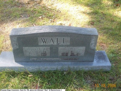 Wall, Elder T.A. & Tiny, Pleasant Hope Cemetery, Cass Co, TX 031.jpg