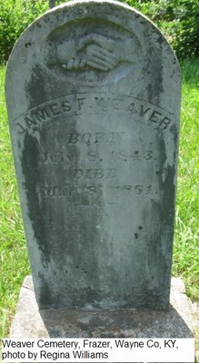 Weaver, James Frazer, Weaver Cemetery, Wayne Co, KY.jpg