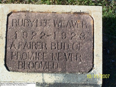 Weaver, Ruby Lee, Pigeon Creek Baptist Cem, Covington Co, AL.jpg