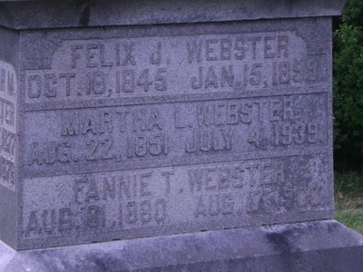 Webster, Felix J & Martha L Fochee & Fannie T, Webster Cem, Maury Co, TN.jpg