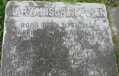 Webster, Mary Alison, Rose Hill Cemetery, Muray Co, TN.jpg