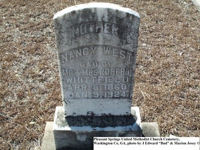 West, Nancy Whittfield, Pleasant Springs Methodist Cem, Washington Co, GA.jpg