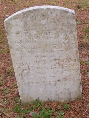 Whitaker, Margaret Sands, Whitakers Chapel Cem, Halifax Co, NC.jpg