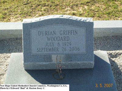 Woodard, Durian Griffin, New Hope United Methodist Church Cemetery, Washington Co, GA. 010.jpg