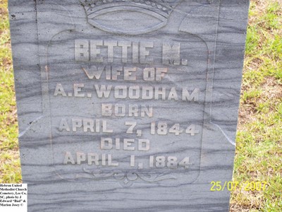 Woodham, Betty Melvina, Hebron United Methodist Church Cemetery, Lee Co, SC 501.jpg