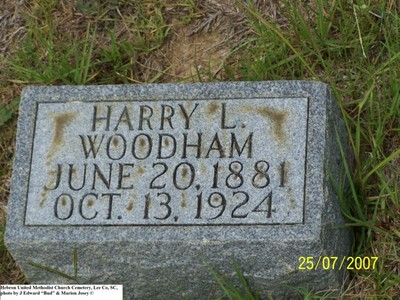 Woodham, Harry Lacy, Hebron U M Cem, Lee Co, SC.jpg