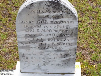 Woodham, Henry Gill, Hebron U M Cem, Lee Co, SC.jpg