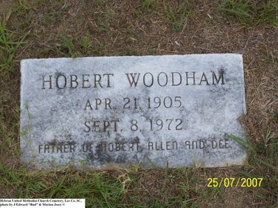 Woodham, Hobert, Hebron U M Cem, Lee Co, SC.jpg