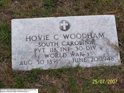Woodham, Hovie Coleman War, Hebron U M Cem, Lee Co, SC.jpg