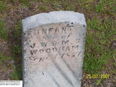 Woodham, Infant Steven M, Hebron U M Cem, Lee Co, SC.jpg