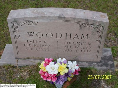 Woodham, Sullivan M & Lalla Rookh, Hebron U M Cem, Lee Co, SC.jpg
