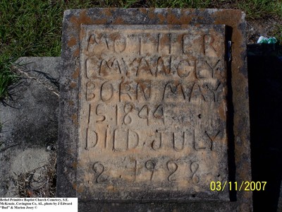 Yancey, Elizabeth M Peavey, Bethel Prim Cem, Covington Co, AL.jpg