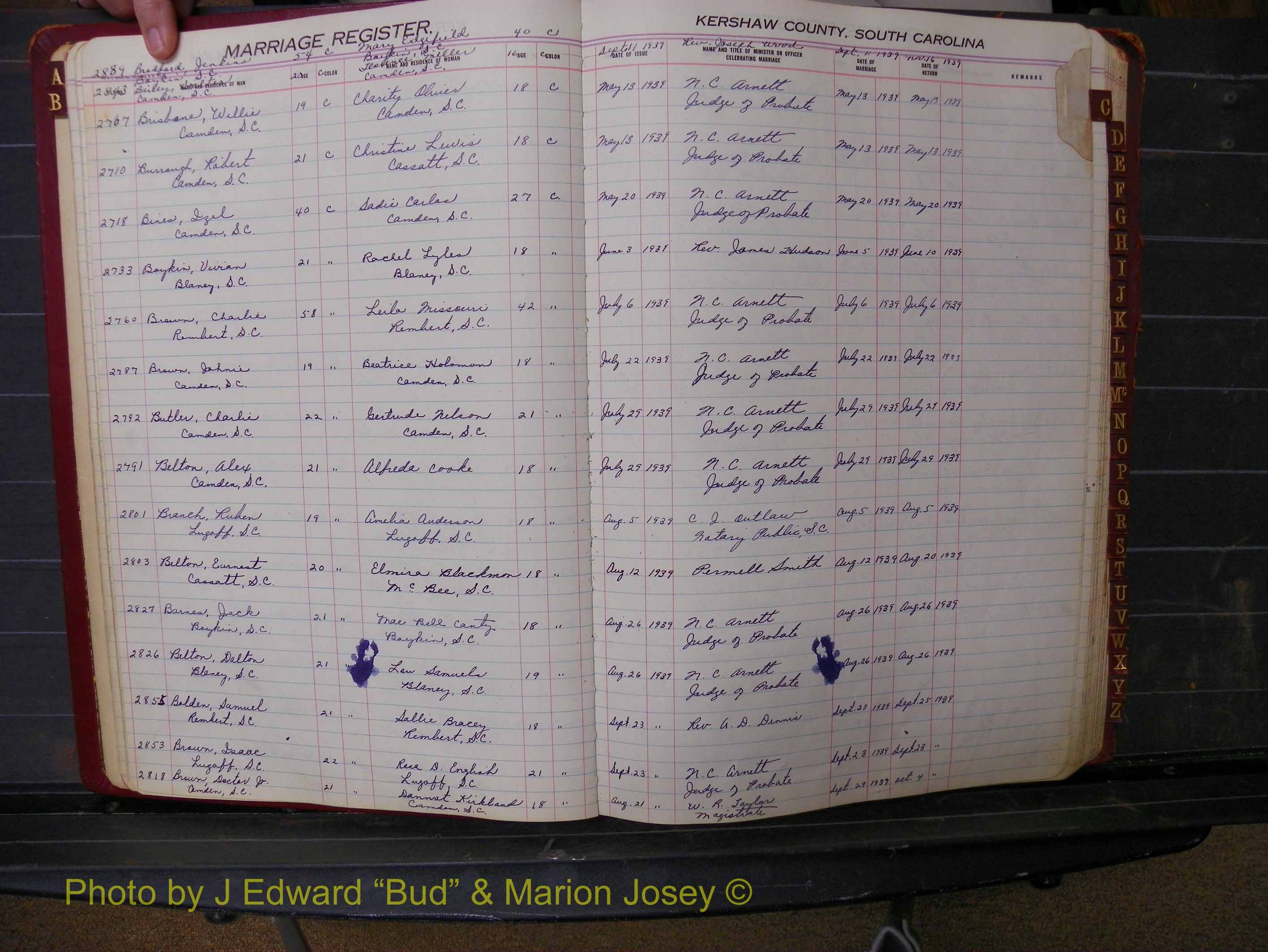 Kershaw Marriages, 1929-1940, Black Index B (122).JPG