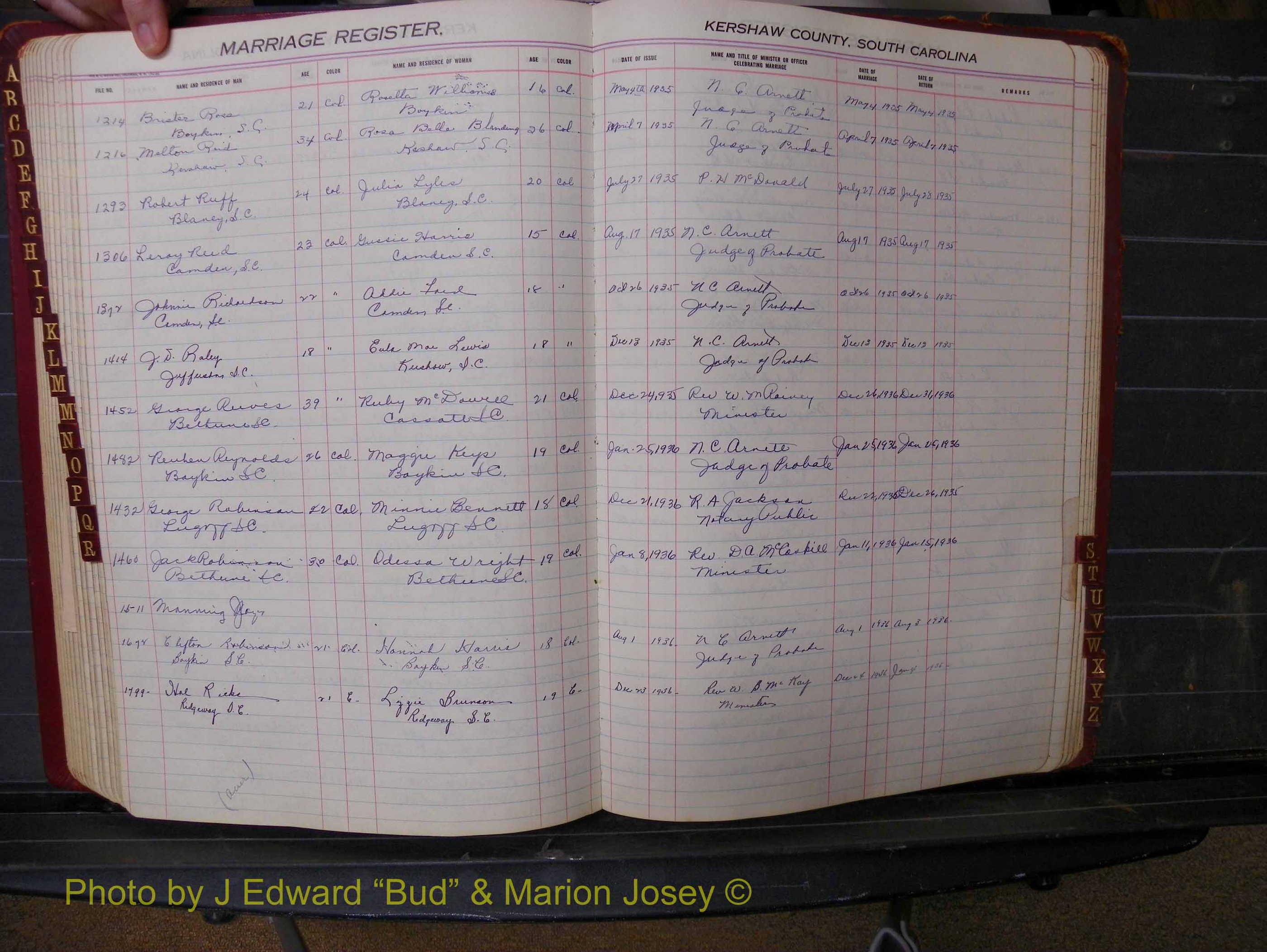 Kershaw Marriages, 1929-1940, Black Index R (205).JPG