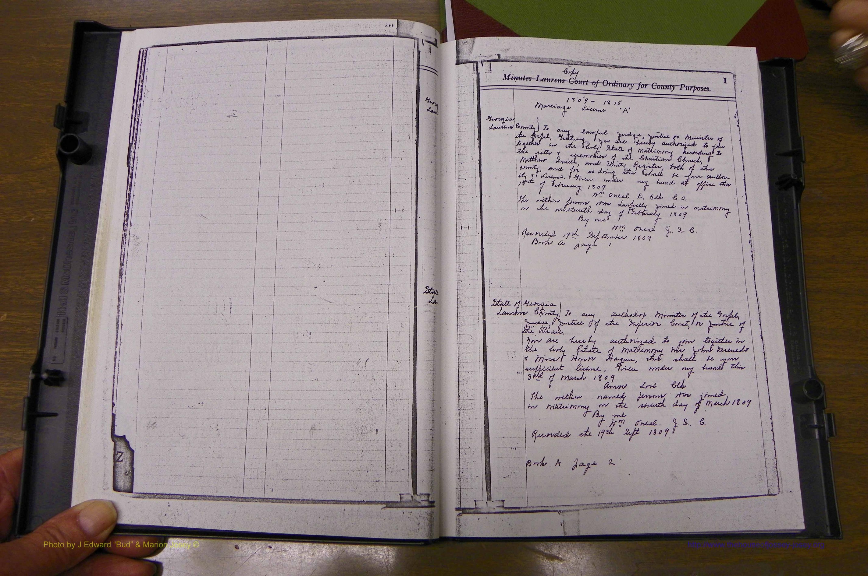 Laurens Co, GA Marriages 1809 - 1885, P 001.JPG