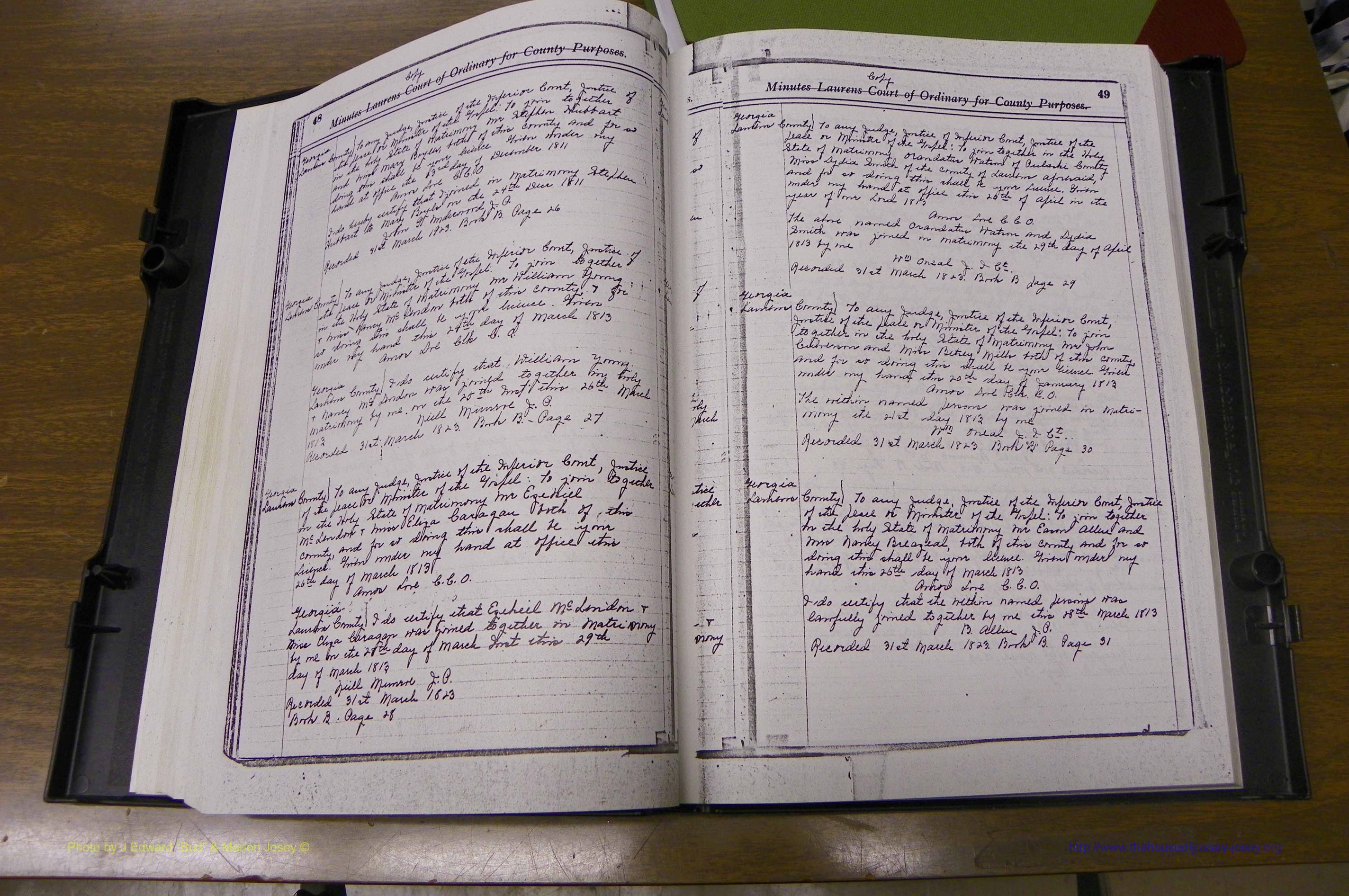 Laurens Co, GA Marriages 1809 - 1885, P 048-049.JPG