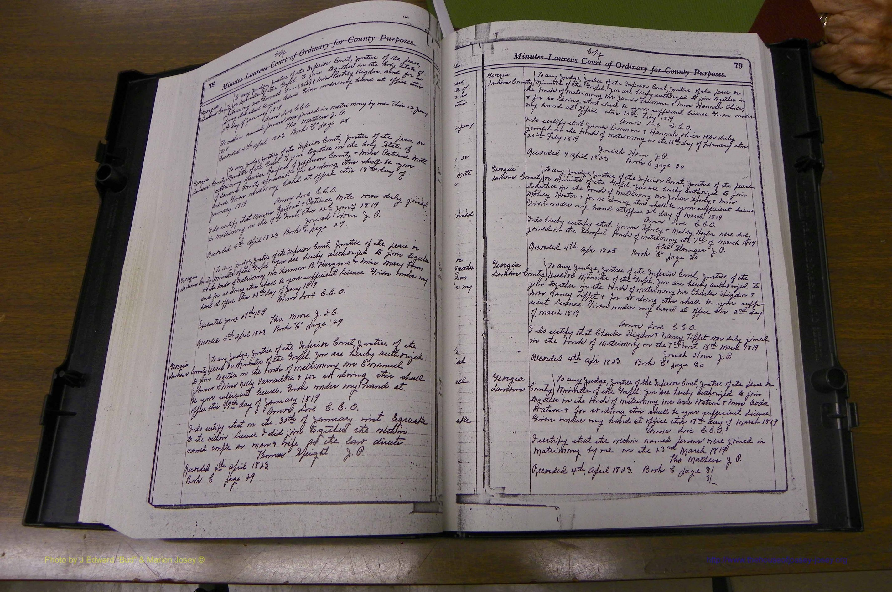 Laurens Co, GA Marriages 1809 - 1885, P 078-079.JPG