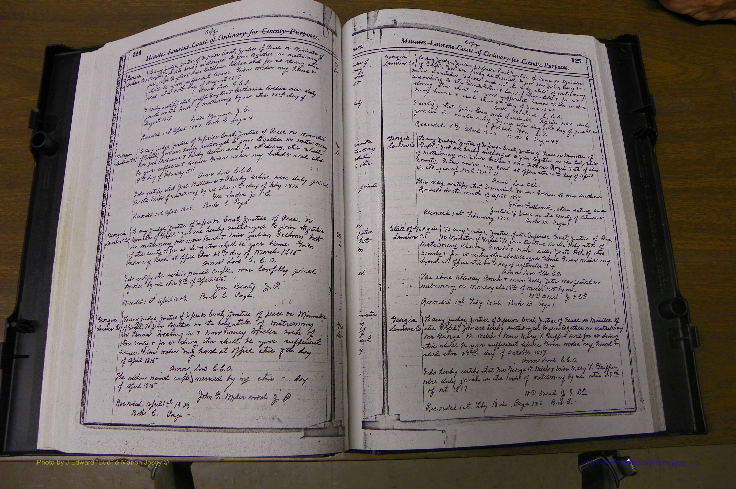 Laurens Co, GA Marriages 1809 - 1885, P 124-125.JPG