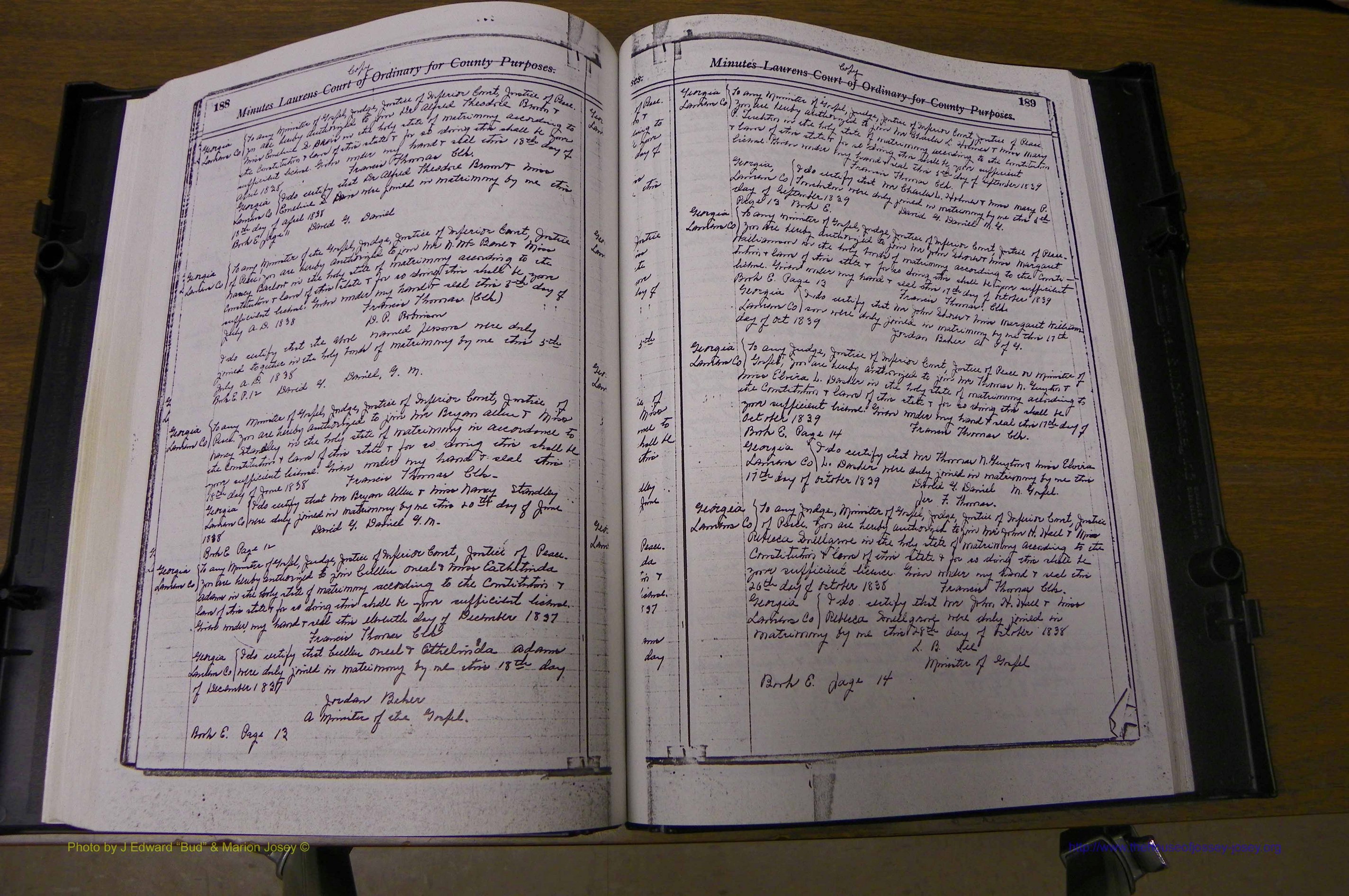 Laurens Co, GA Marriages 1809 - 1885, P 188-189.JPG