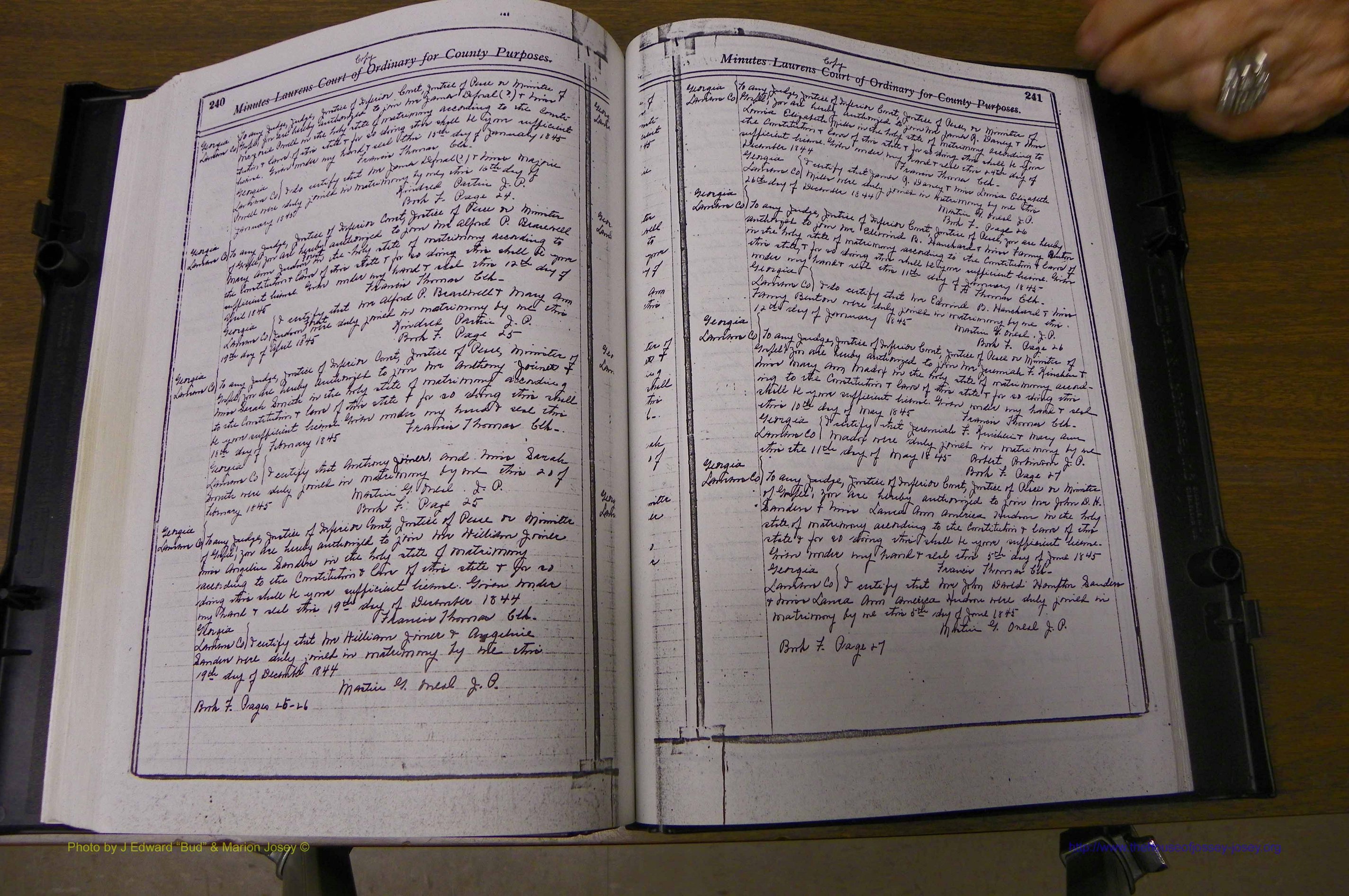 Laurens Co, GA Marriages 1809 - 1885, P 240-241.JPG