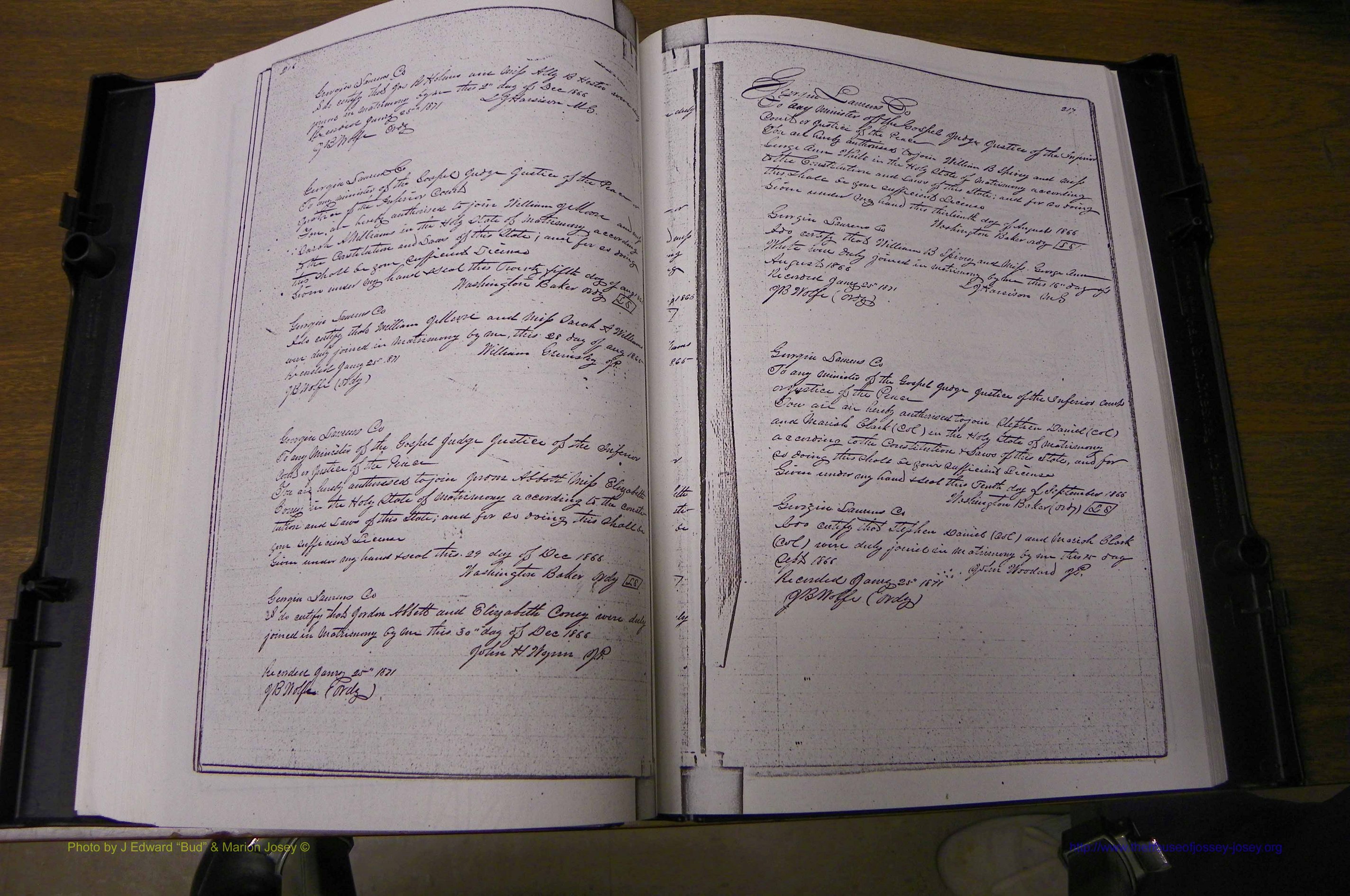 Laurens Co, GA, Marriages 1852 - 1870, P 216-217.JPG