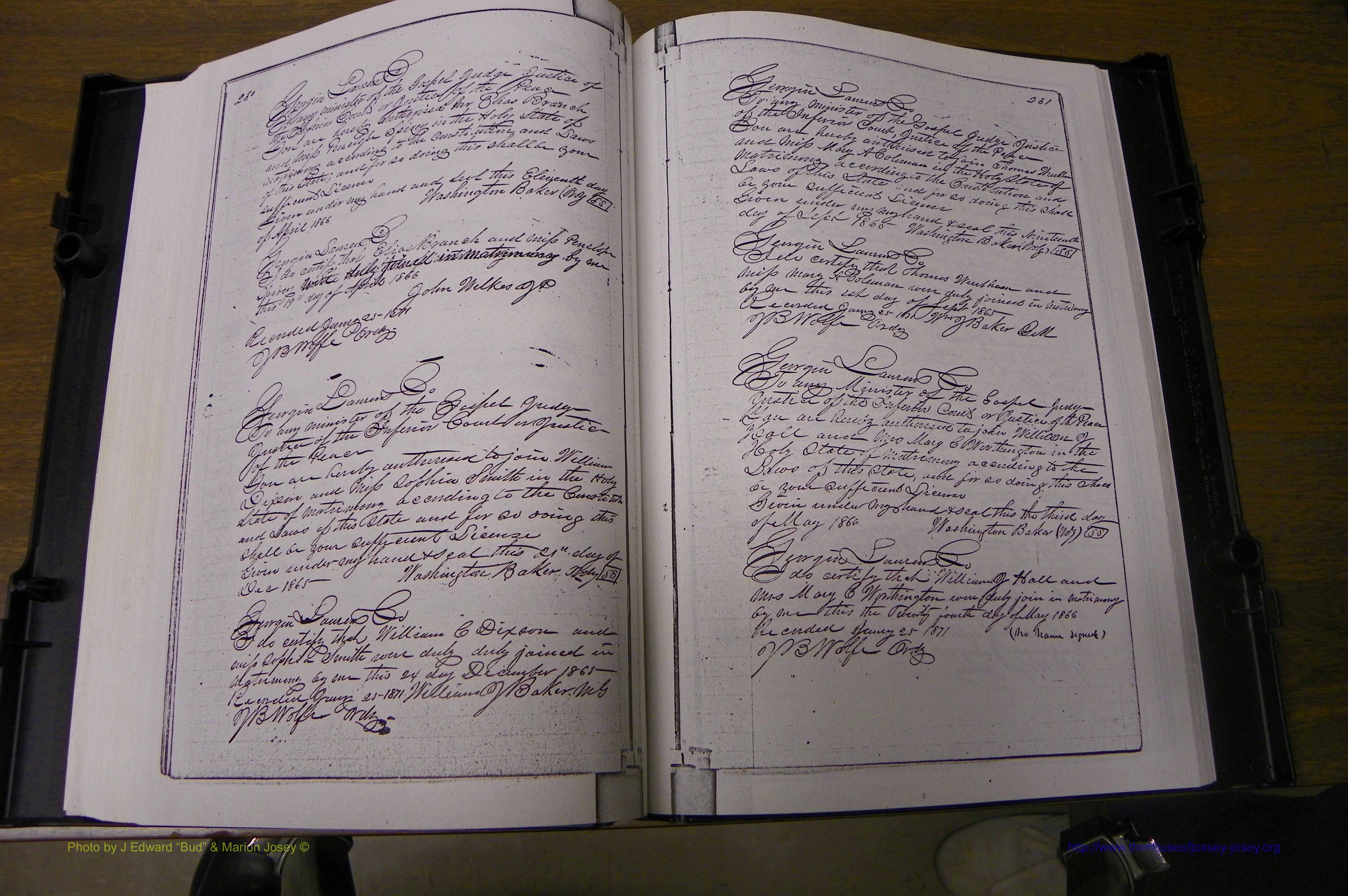 Laurens Co, GA, Marriages 1852 - 1870, P 230-231.JPG