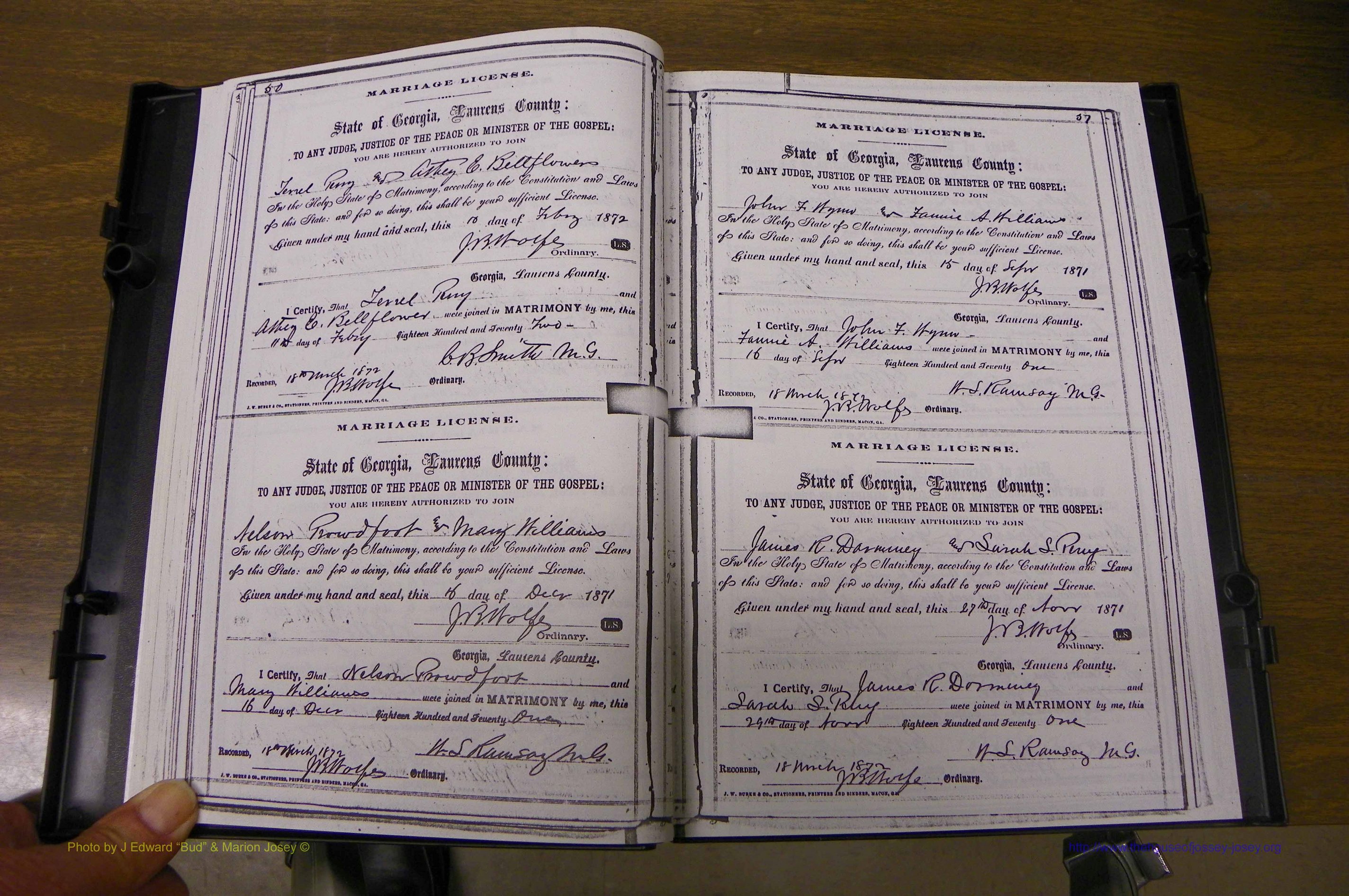 Laurens Co, GA, Marriages 1870 - 1879, P 050-051.JPG