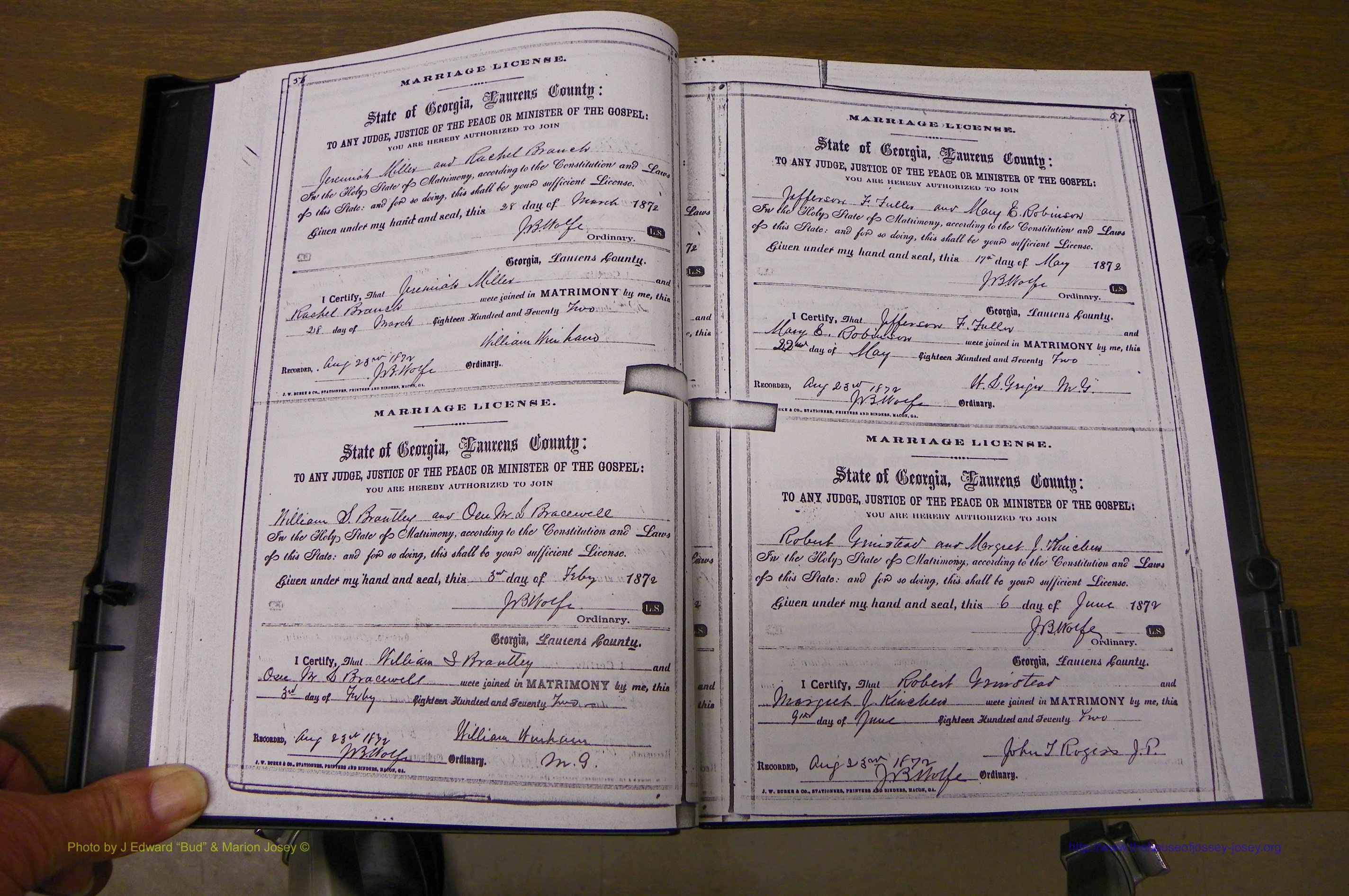 Laurens Co, GA, Marriages 1870 - 1879, P 056-057.JPG