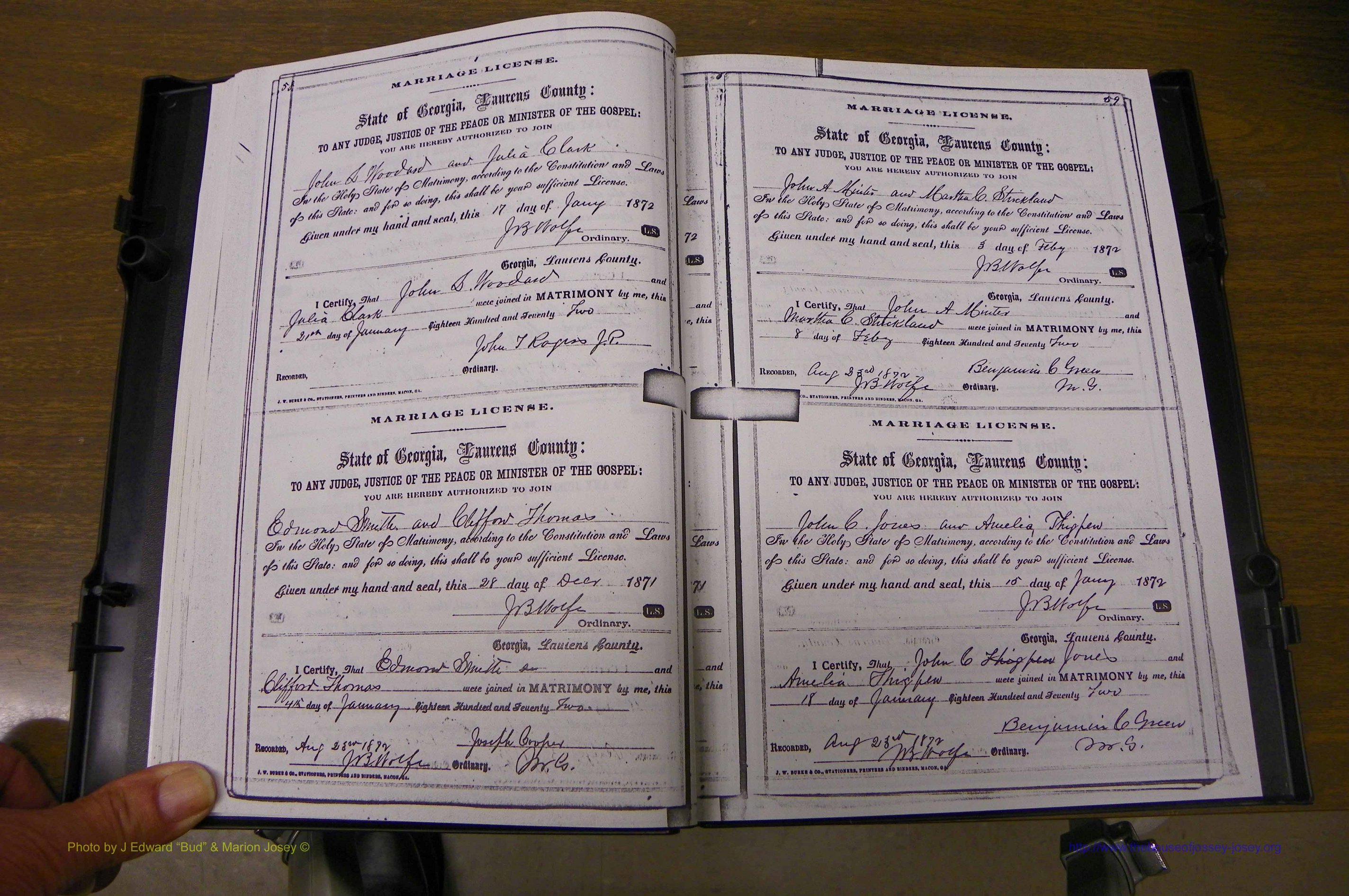 Laurens Co, GA, Marriages 1870 - 1879, P 058-059.JPG