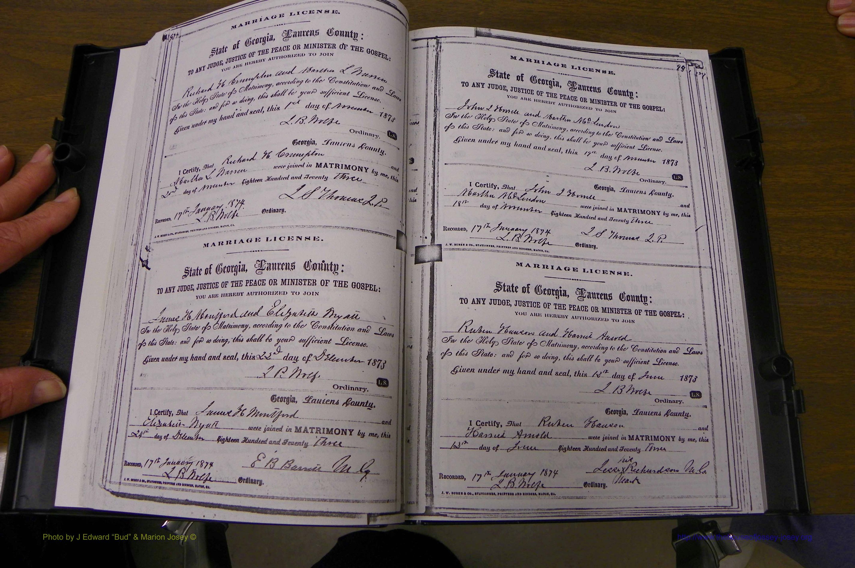 Laurens Co, GA, Marriages 1870 - 1879, P 094-095.JPG