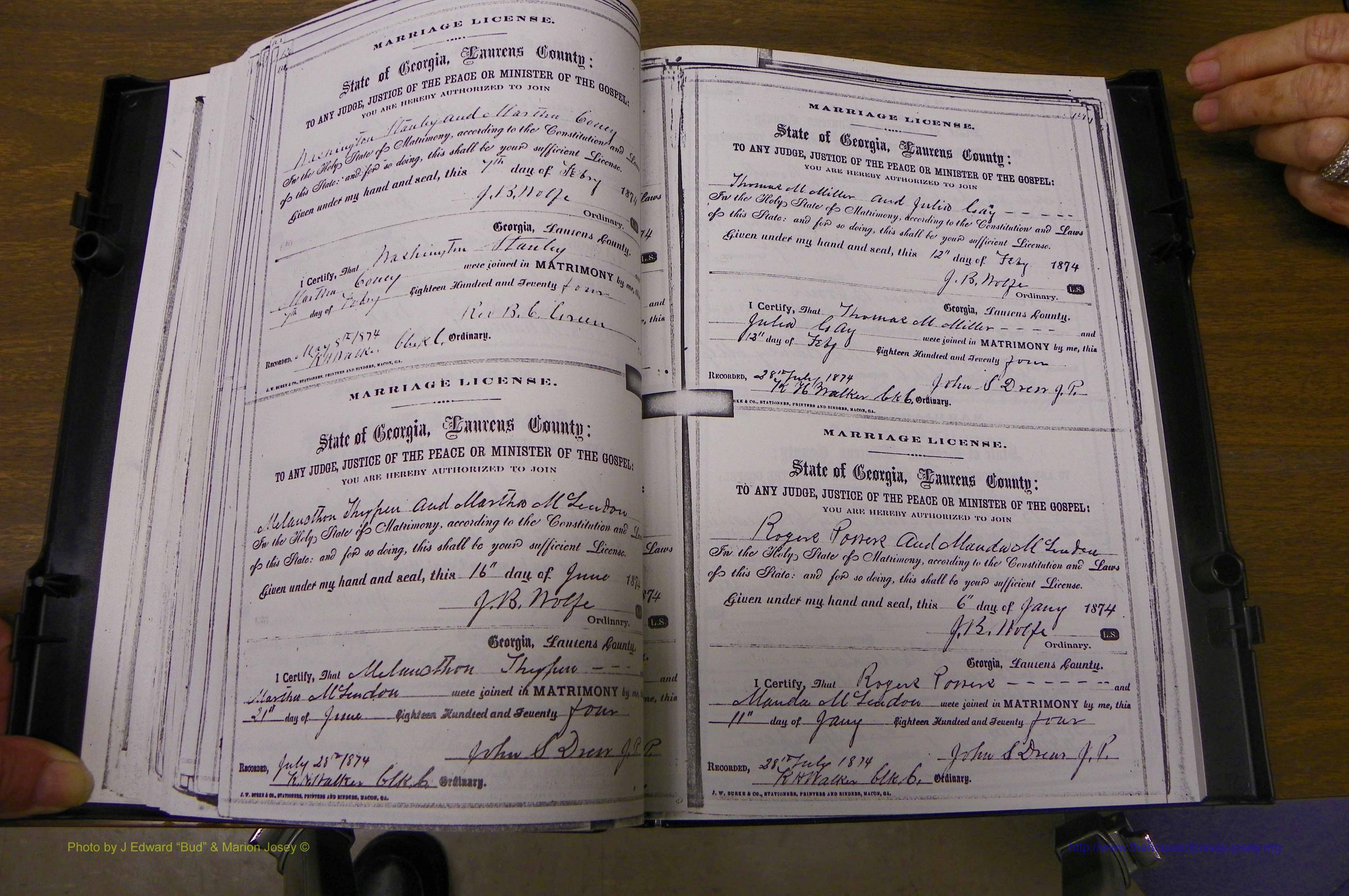 Laurens Co, GA, Marriages 1870 - 1879, P 128-129.JPG