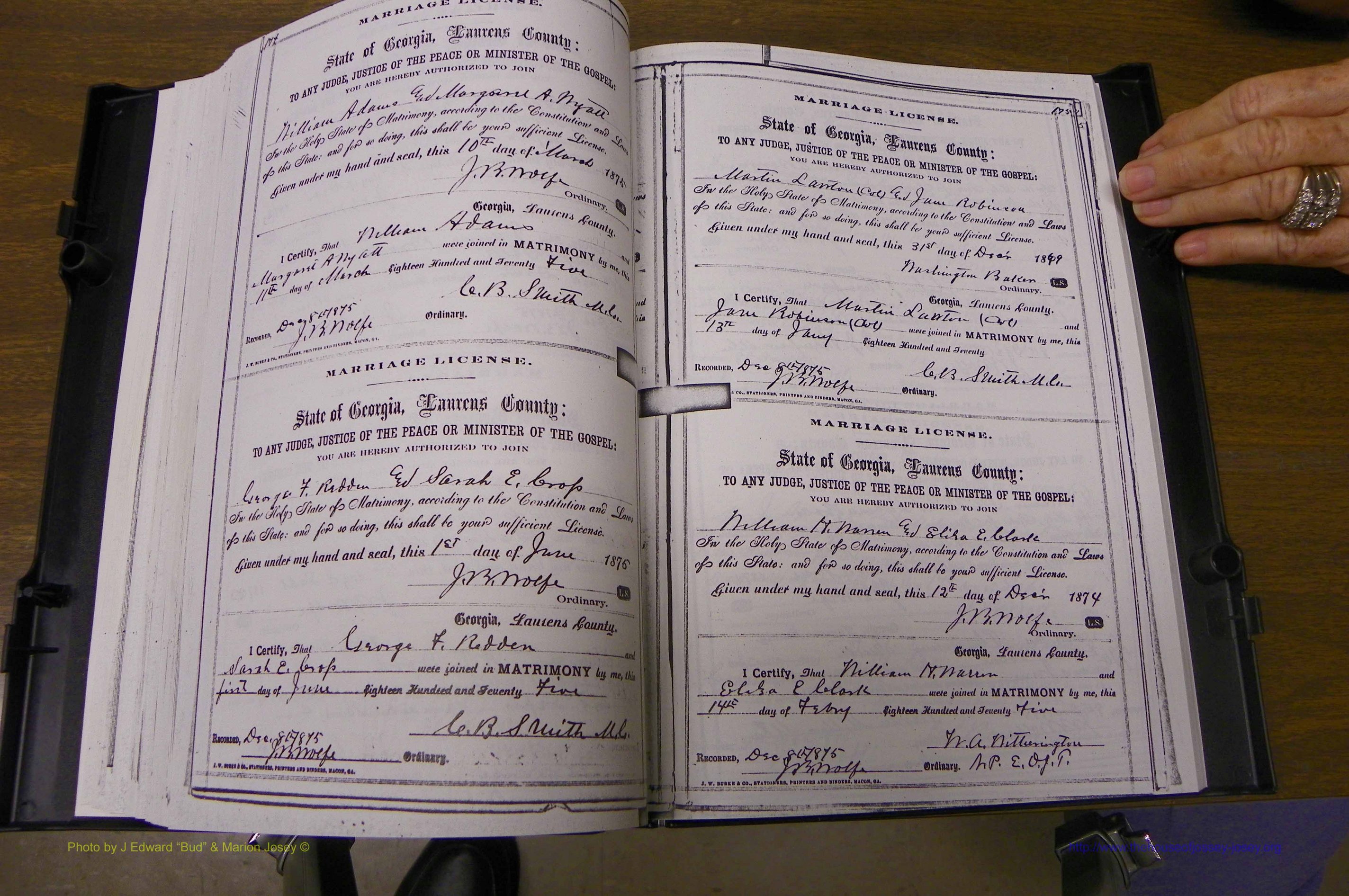 Laurens Co, GA, Marriages 1870 - 1879, P 174-175.JPG