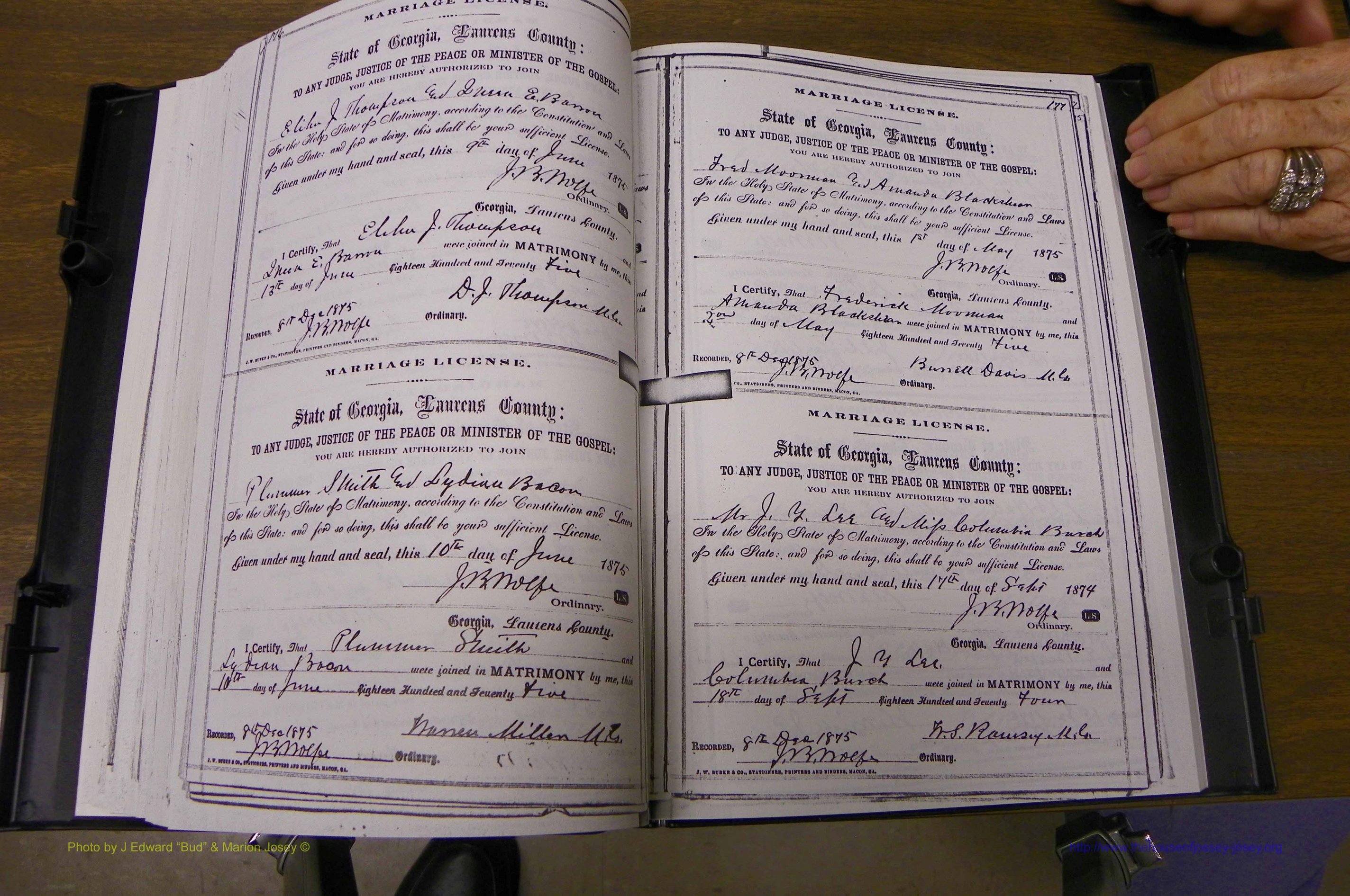 Laurens Co, GA, Marriages 1870 - 1879, P 176-177.JPG