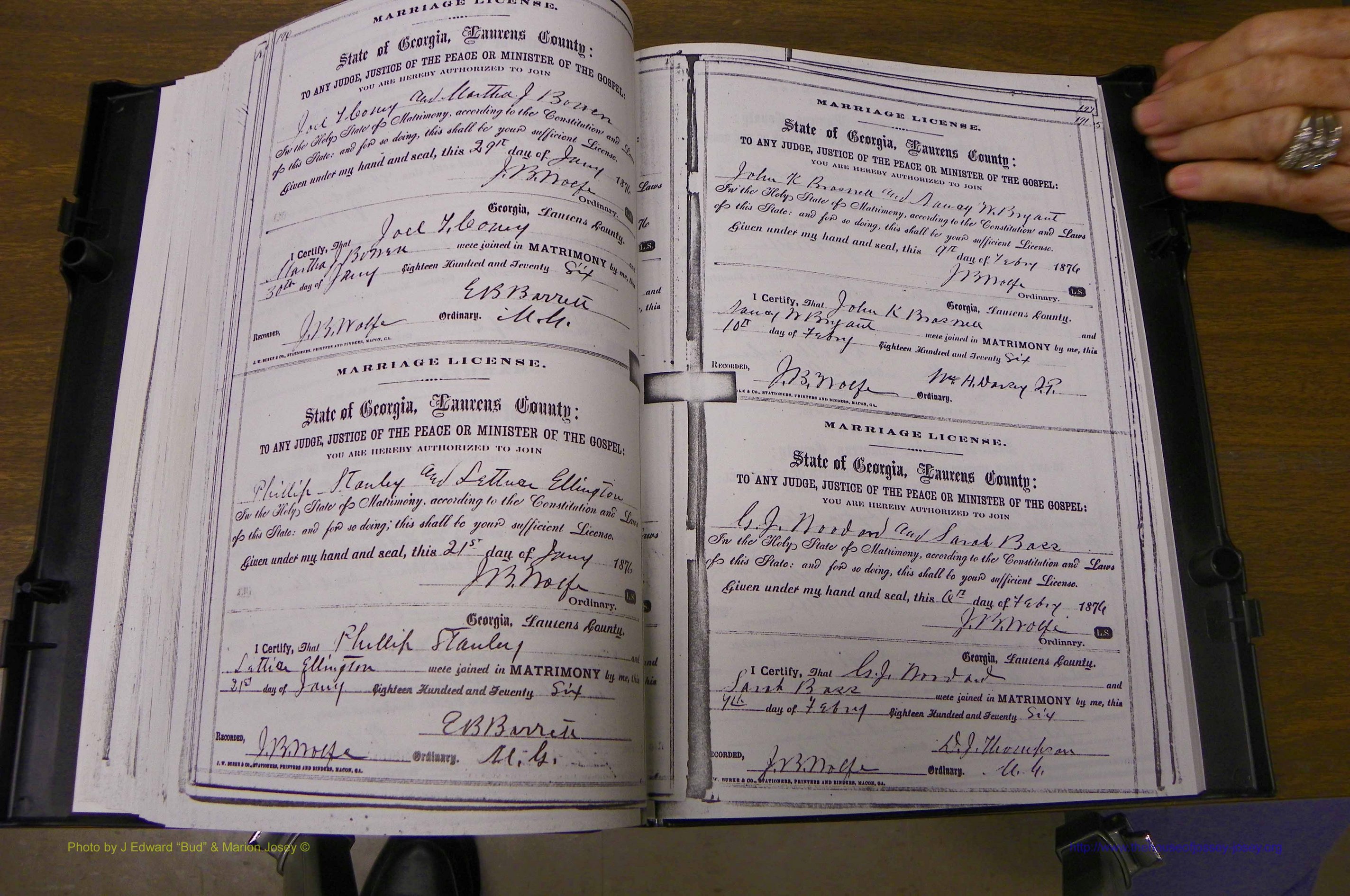 Laurens Co, GA, Marriages 1870 - 1879, P 190-191.JPG