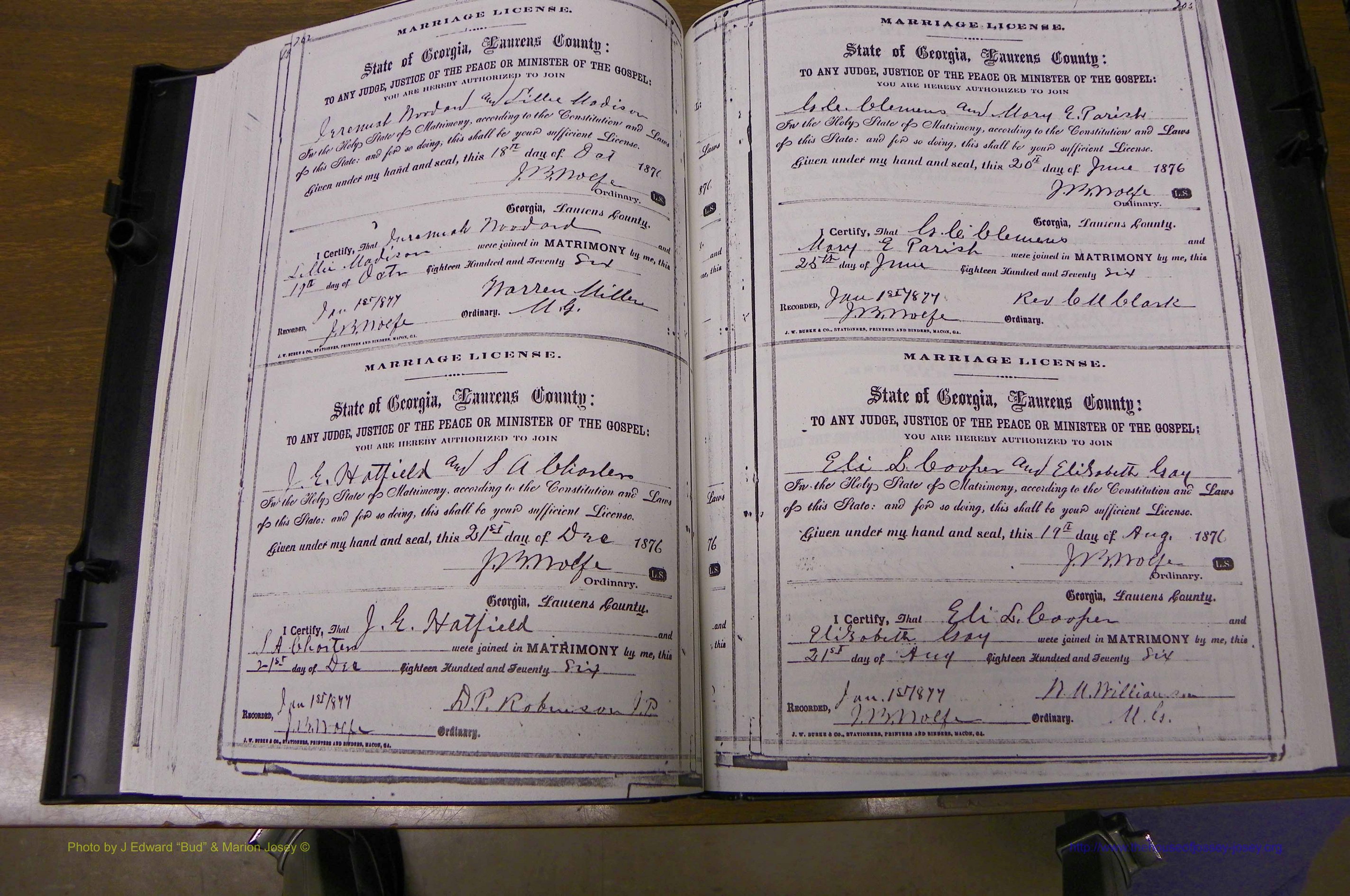 Laurens Co, GA, Marriages 1870 - 1879, P 202-203.JPG