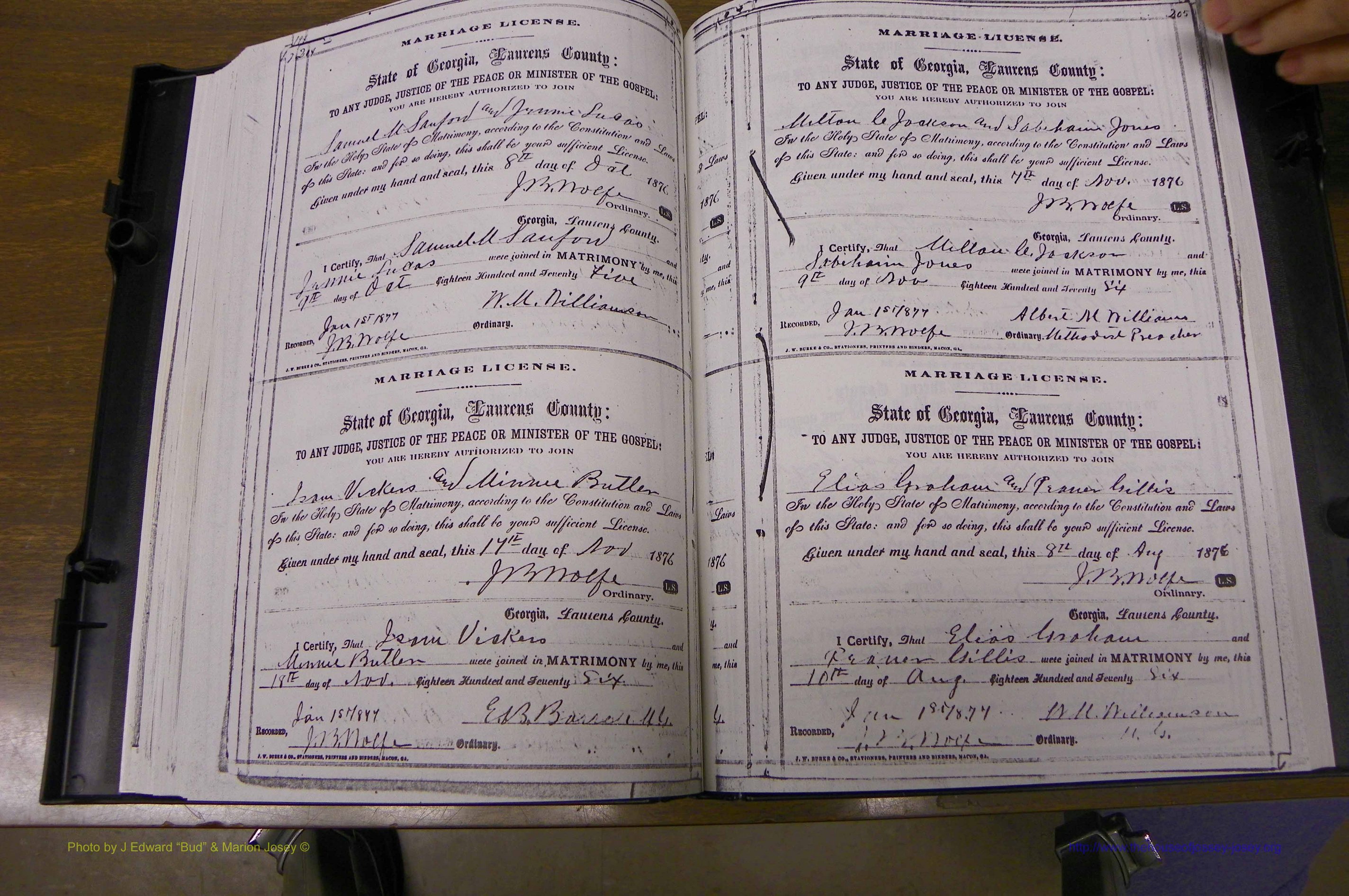 Laurens Co, GA, Marriages 1870 - 1879, P 204-205.JPG