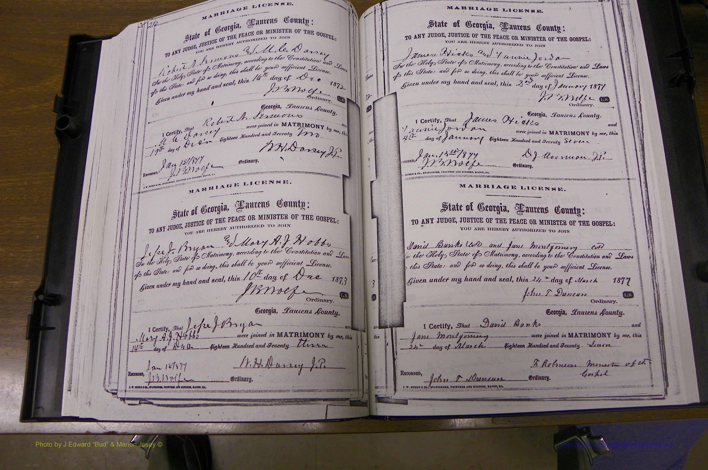 Laurens Co, GA, Marriages 1870 - 1879, P 212-213.JPG