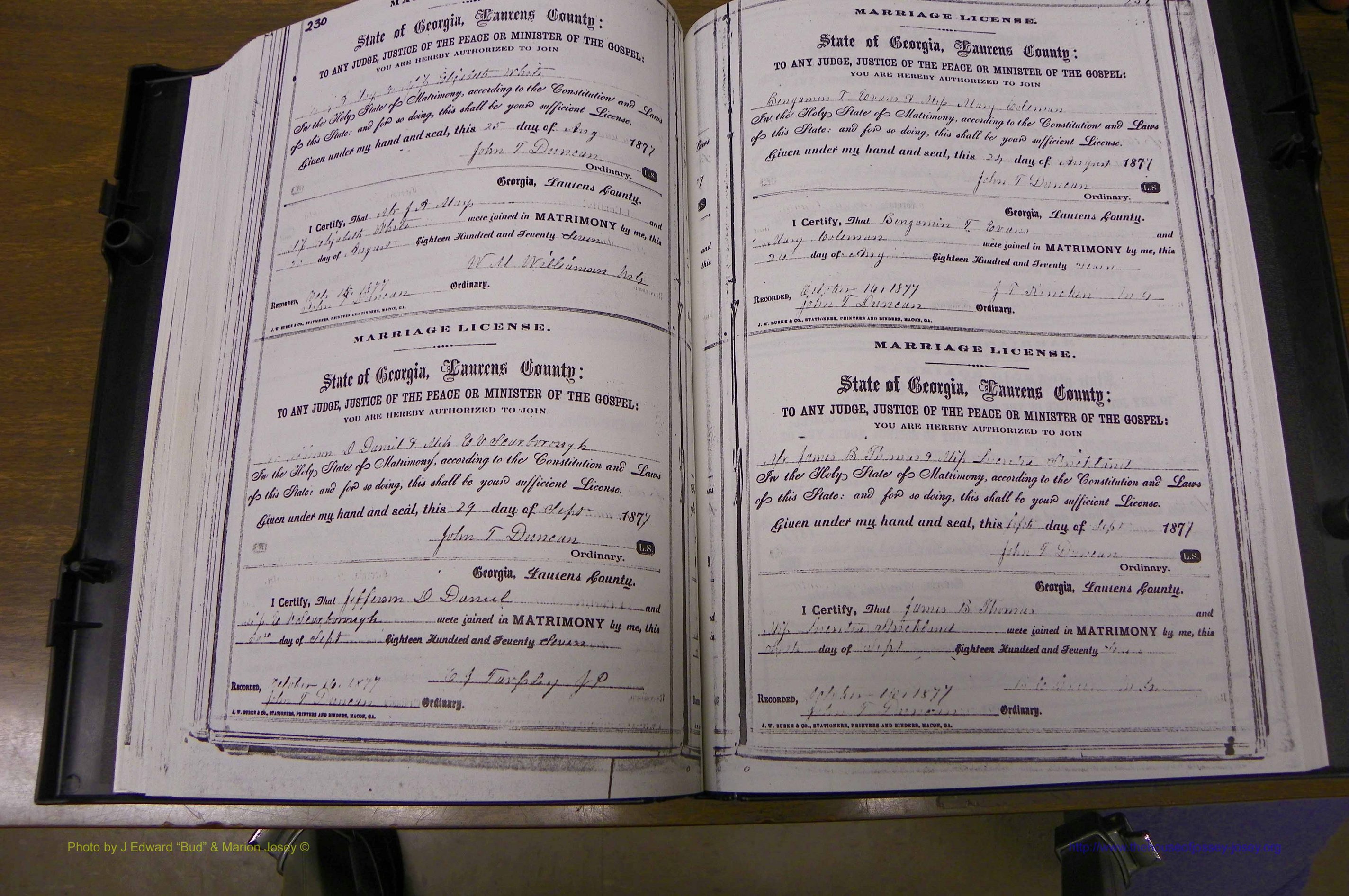 Laurens Co, GA, Marriages 1870 - 1879, P 230-231.JPG
