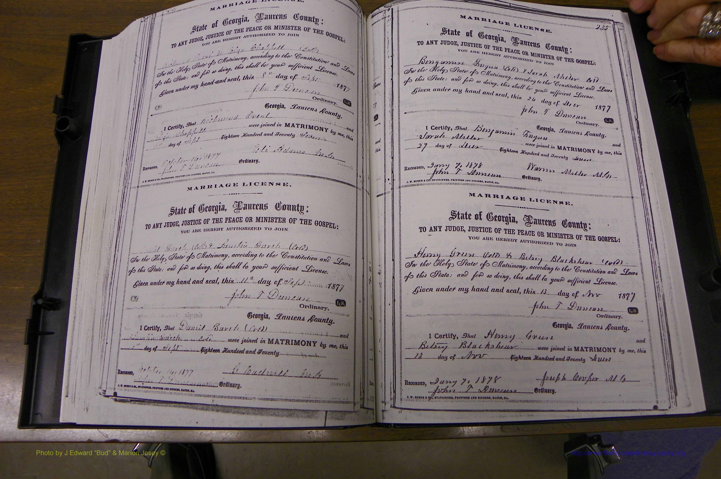 Laurens Co, GA, Marriages 1870 - 1879, P 234-235.JPG