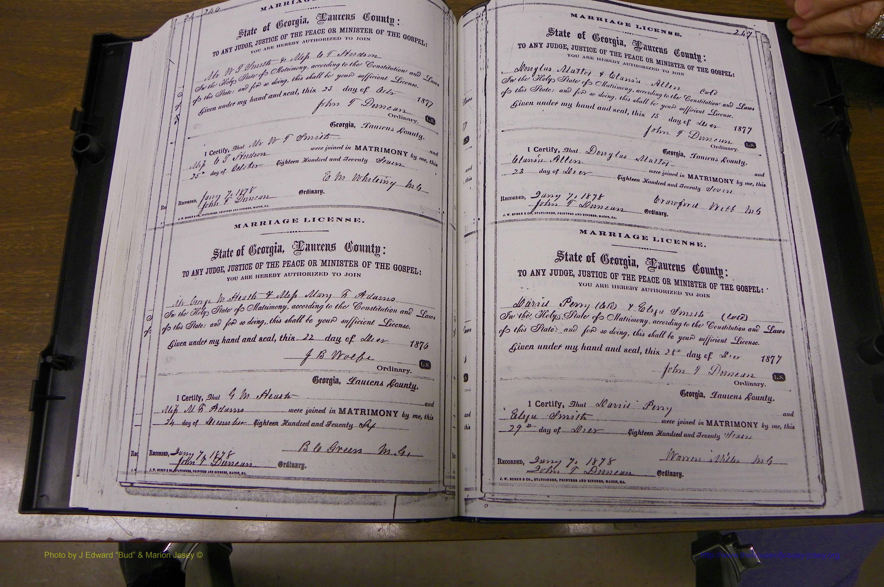 Laurens Co, GA, Marriages 1870 - 1879, P 246-247.JPG