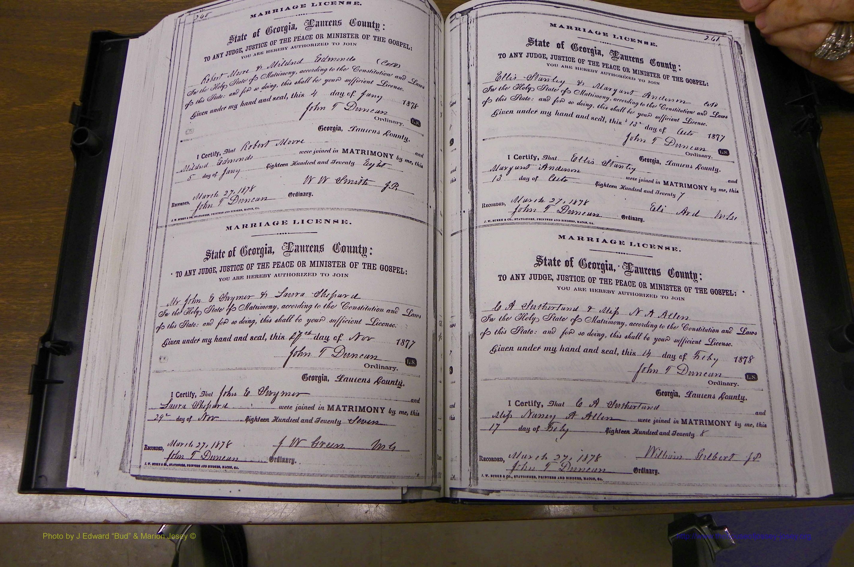 Laurens Co, GA, Marriages 1870 - 1879, P 260-261.JPG
