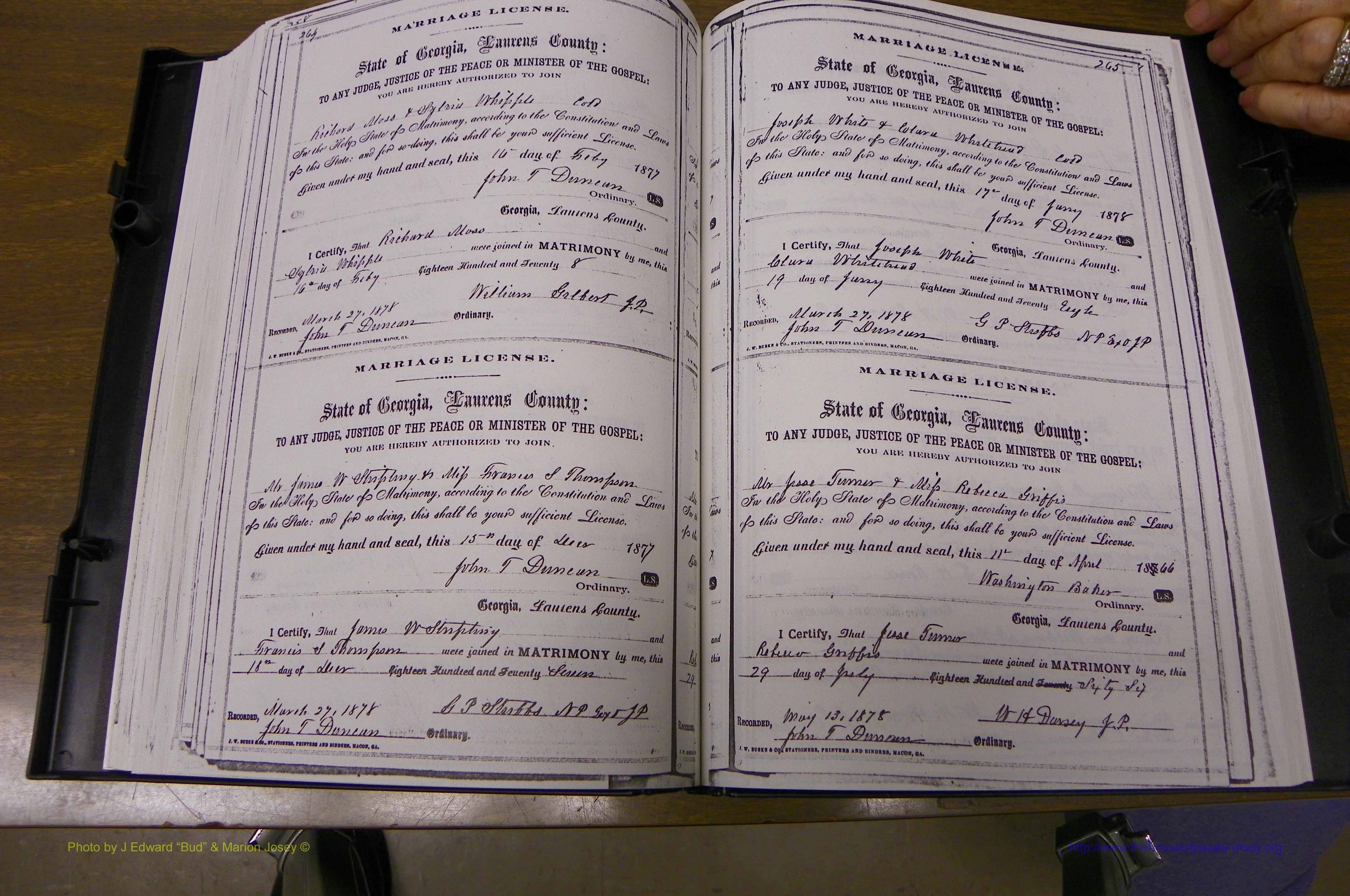 Laurens Co, GA, Marriages 1870 - 1879, P 264-265.JPG